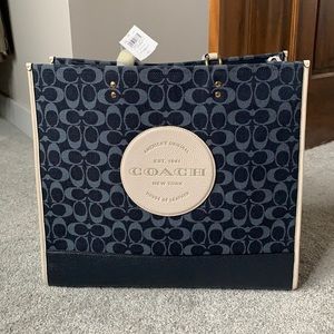COACH Denim Jacquard Dempsey Tote 40